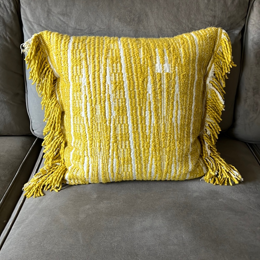 Yellow Anthropologie pillow